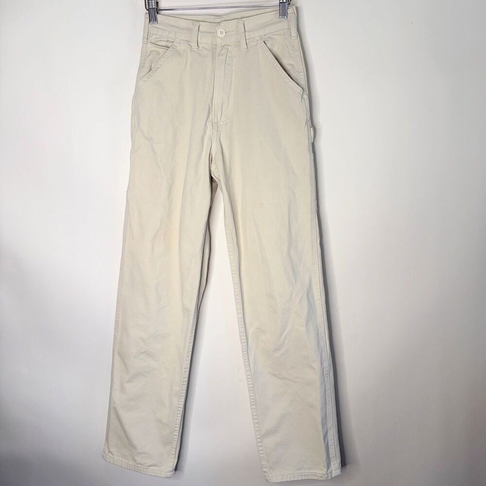 J. Galt Shanghi Jeans Carpenter Ivory Denim High Rise Women Size Small